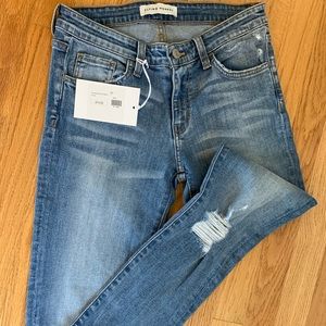 Flying Monkey Distressed Hem Ankle Skinny Jeans